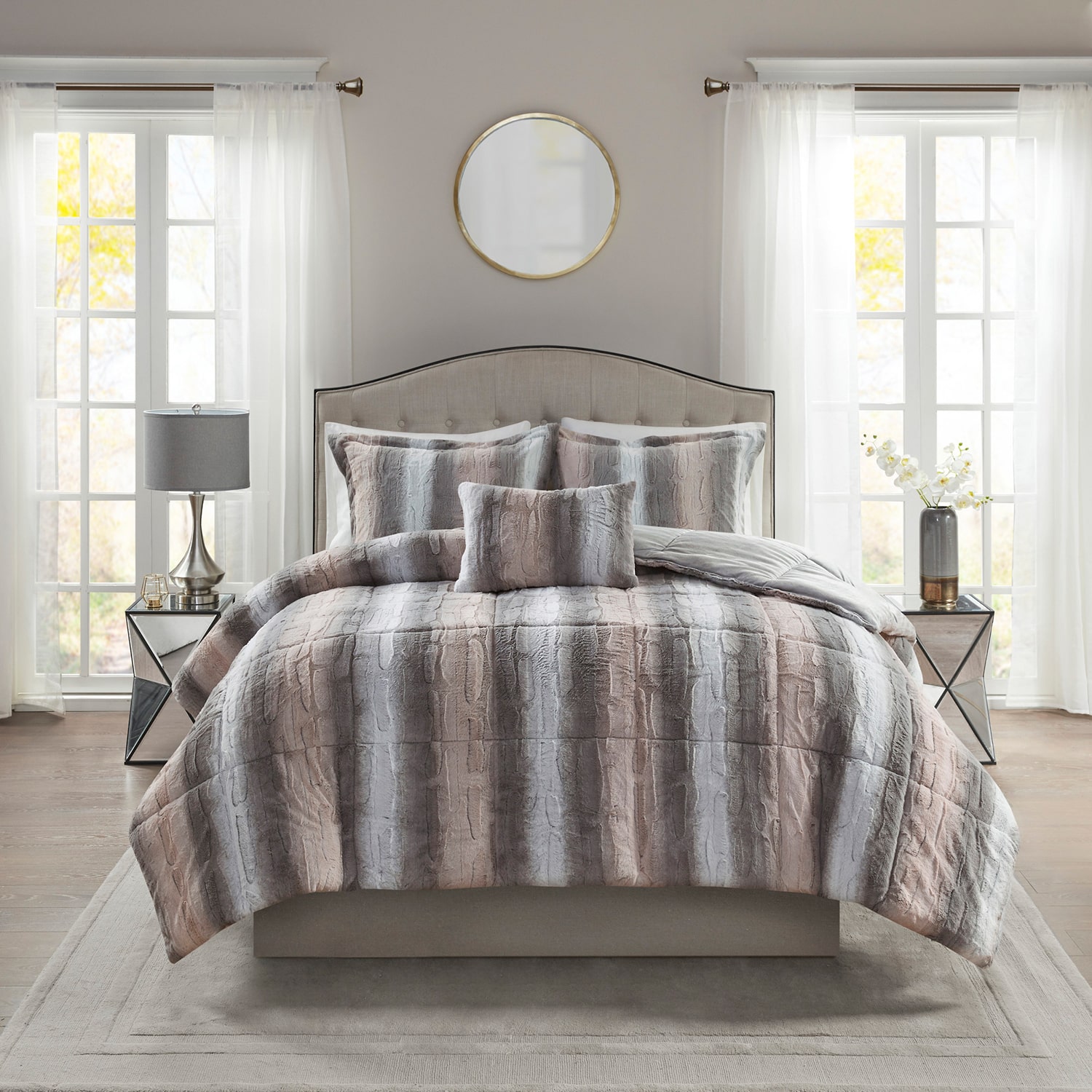 Madison Park Marselle Faux Fur 4-pc. Midweight Comforter Set