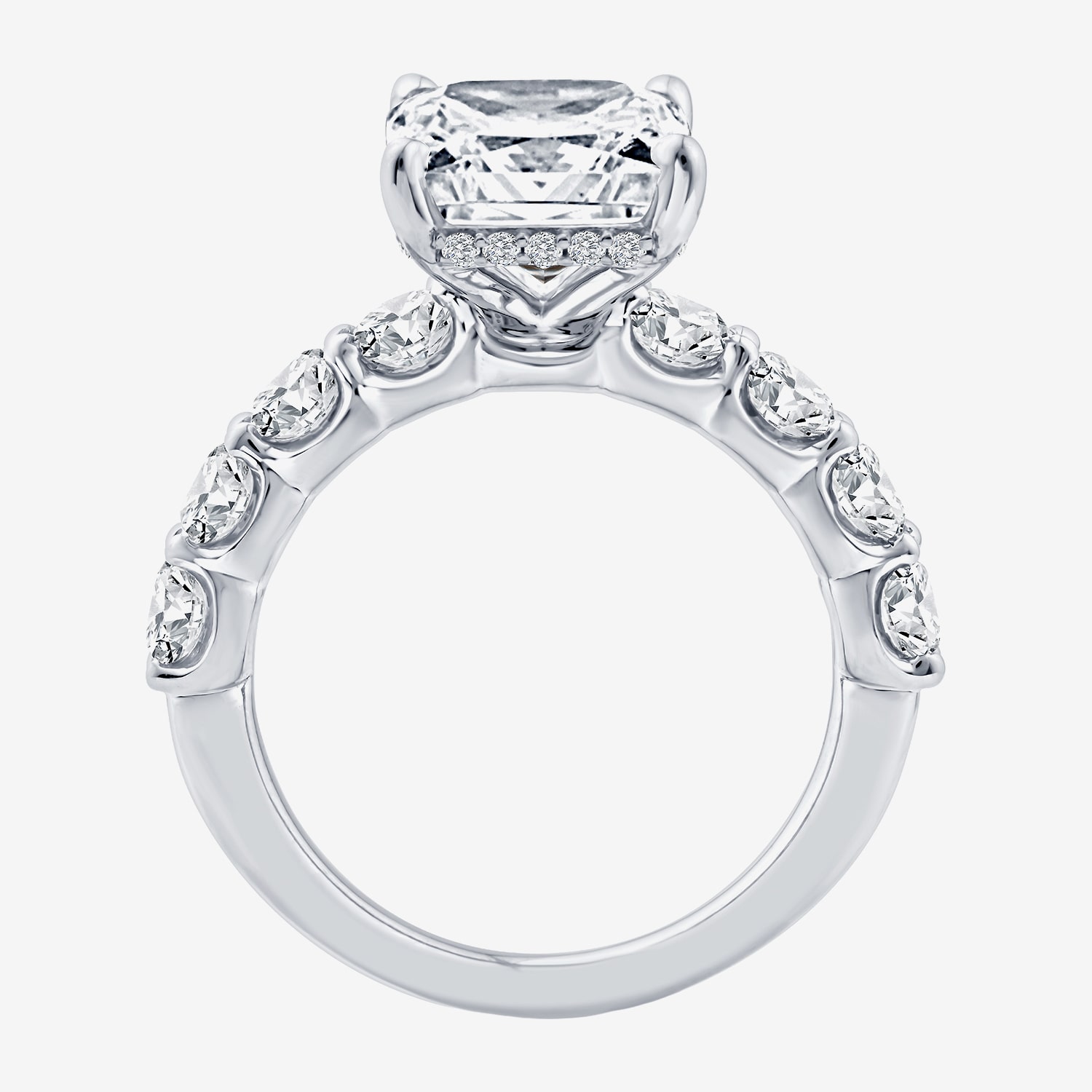 Signature By Modern Bride (F / Vs2) Womens 1/2 Ct. T.W. Lab Grown White Diamond 14K Gold Rectangular Side Stone Engagement Ring