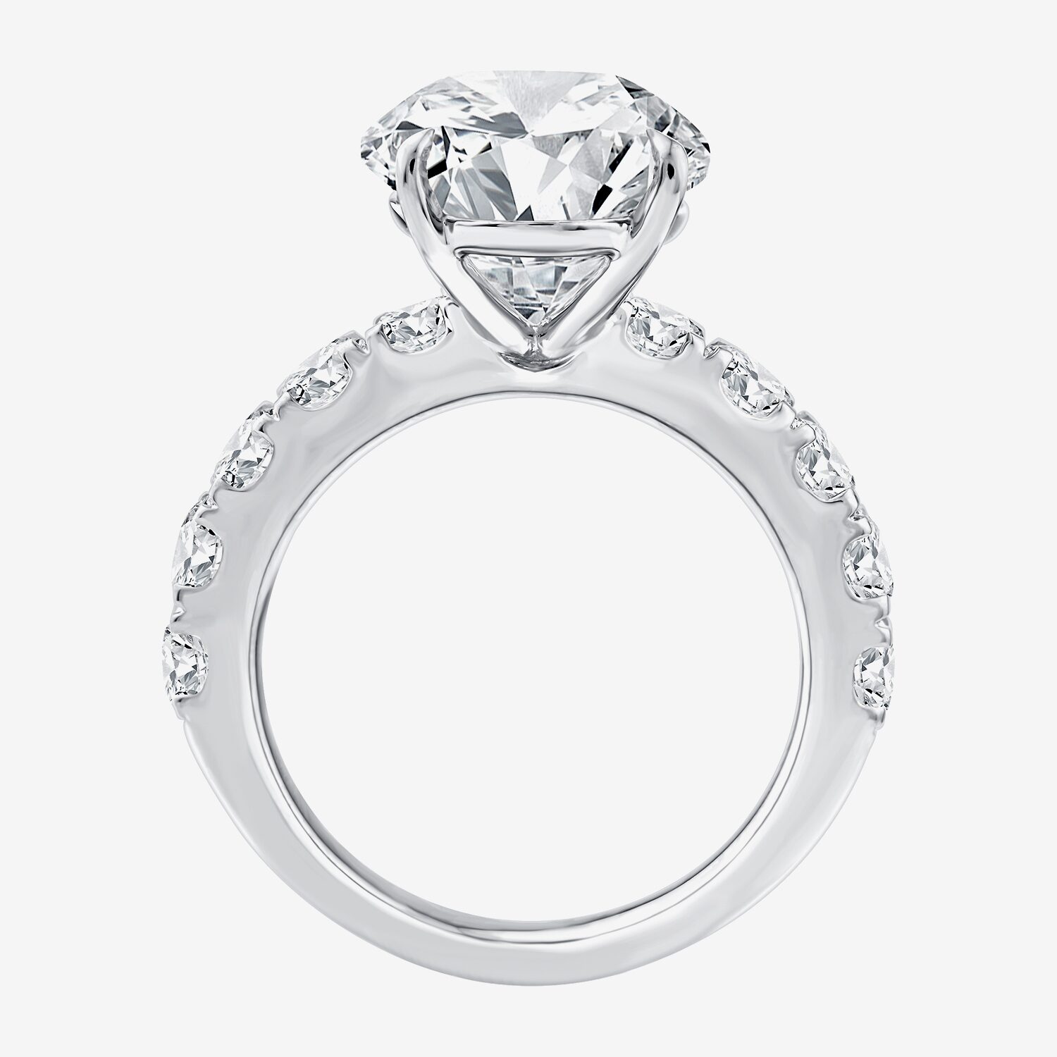 Signature By Modern Bride (F / Vs2) Womens 8 1/2 Ct. T.W. Lab Grown White Diamond 14K Gold Oval Side Stone Engagement Ring
