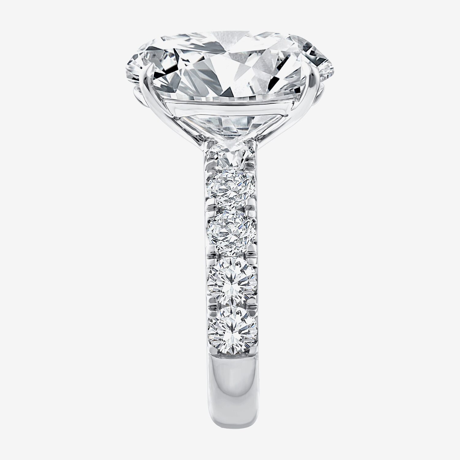 Signature By Modern Bride (F / Vs2) Womens 8 1/2 Ct. T.W. Lab Grown White Diamond 14K Gold Oval Side Stone Engagement Ring