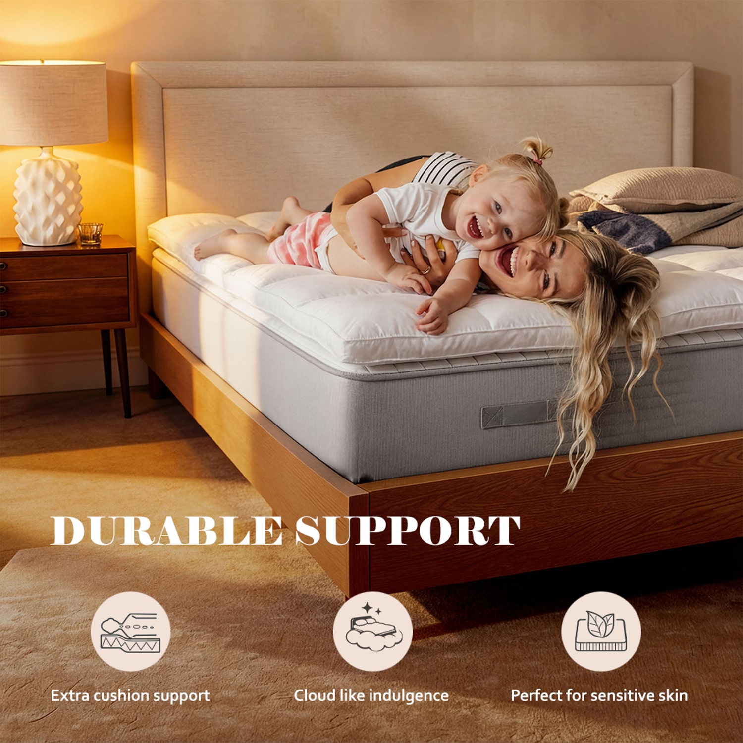 SUPERIOR® Quality 2" All Seasons Hypoallergenic  Down Alternative Mattress Pad