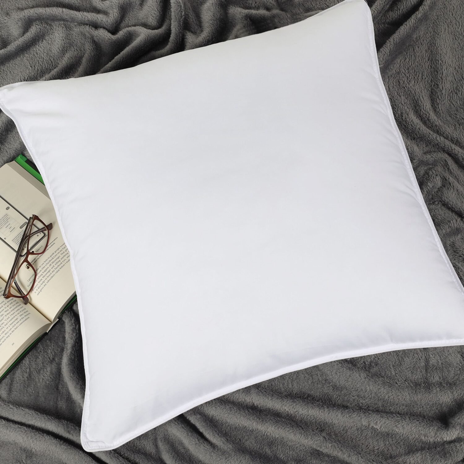 SUPERIOR® Hypoallergenic Microfiber Medium Support Euro 2 Pack Density Bed Pillow
