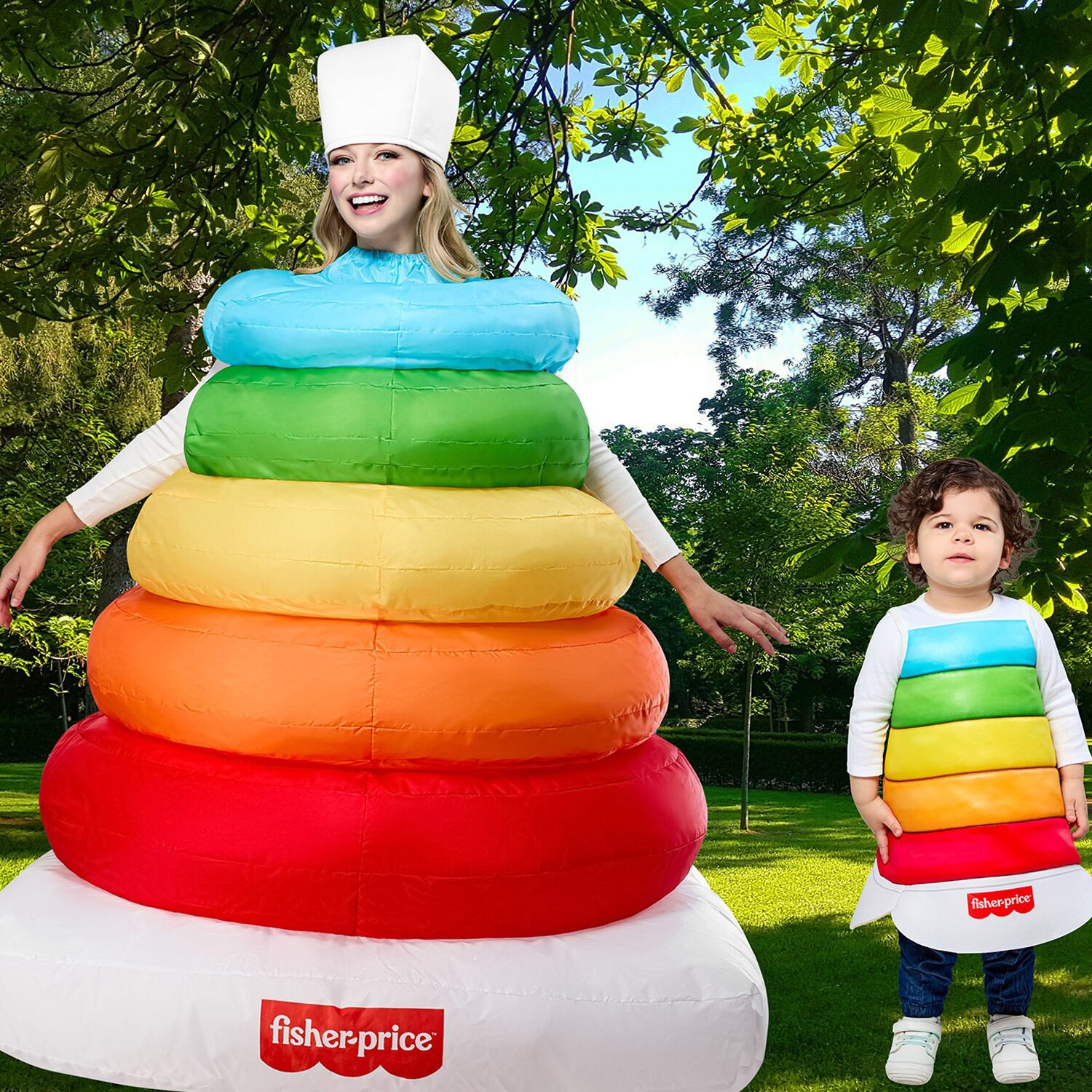 Unisex Adult Fisher Price Rock-A-Stack Inflatable 3-pc. Costume