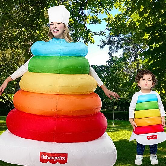 Unisex Adult Fisher Price Rock-A-Stack Inflatable 3-pc. Costume