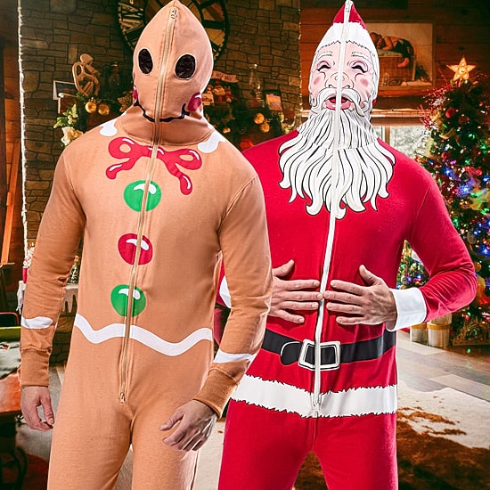 Unisex Adult Santa Hooded Zipster Costume