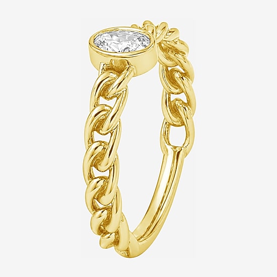 Limited Quantities! Womens 1/4 CT. T.W. Lab Grown White Diamond 14K Gold Over Silver Oval Cocktail Ring