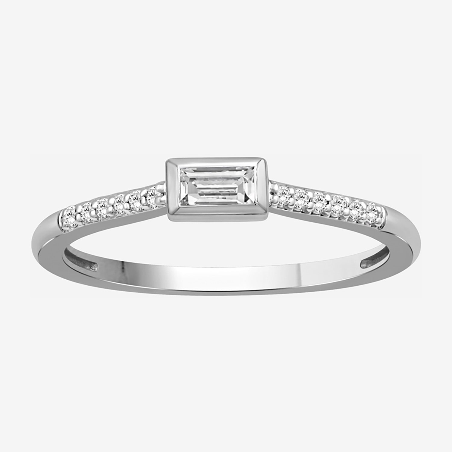 Limited Quantities! Womens 1/ CT. T.W. Lab Grown White Diamond Sterling Silver Side Stone Cocktail Ring