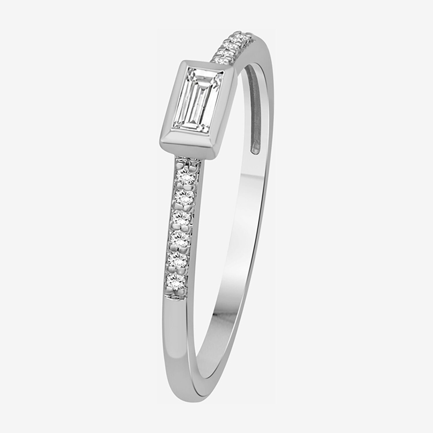 Limited Quantities! Womens 1/ CT. T.W. Lab Grown White Diamond Sterling Silver Side Stone Cocktail Ring
