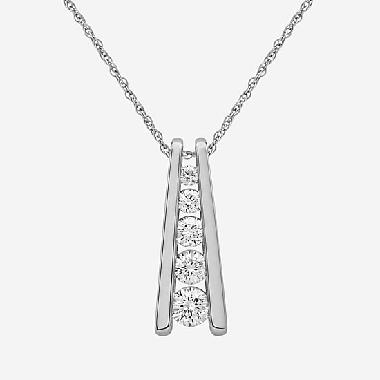 Limited Quantities! Womens 1/2 CT. T.W. Lab Grown White Diamond Sterling Silver 18 Inch Pendant Necklace