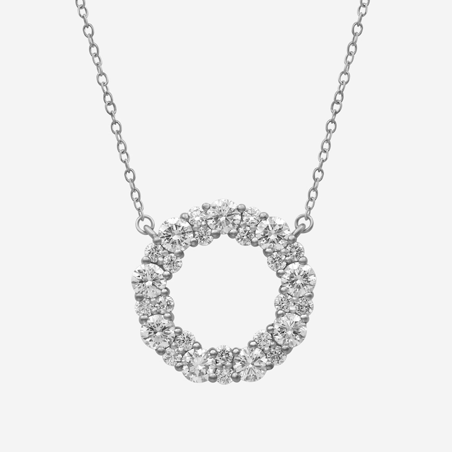 Limited Quantities! Womens / CT. T.W. Lab Grown White Diamond Sterling Silver Circle 18 Inch Pendant Necklace