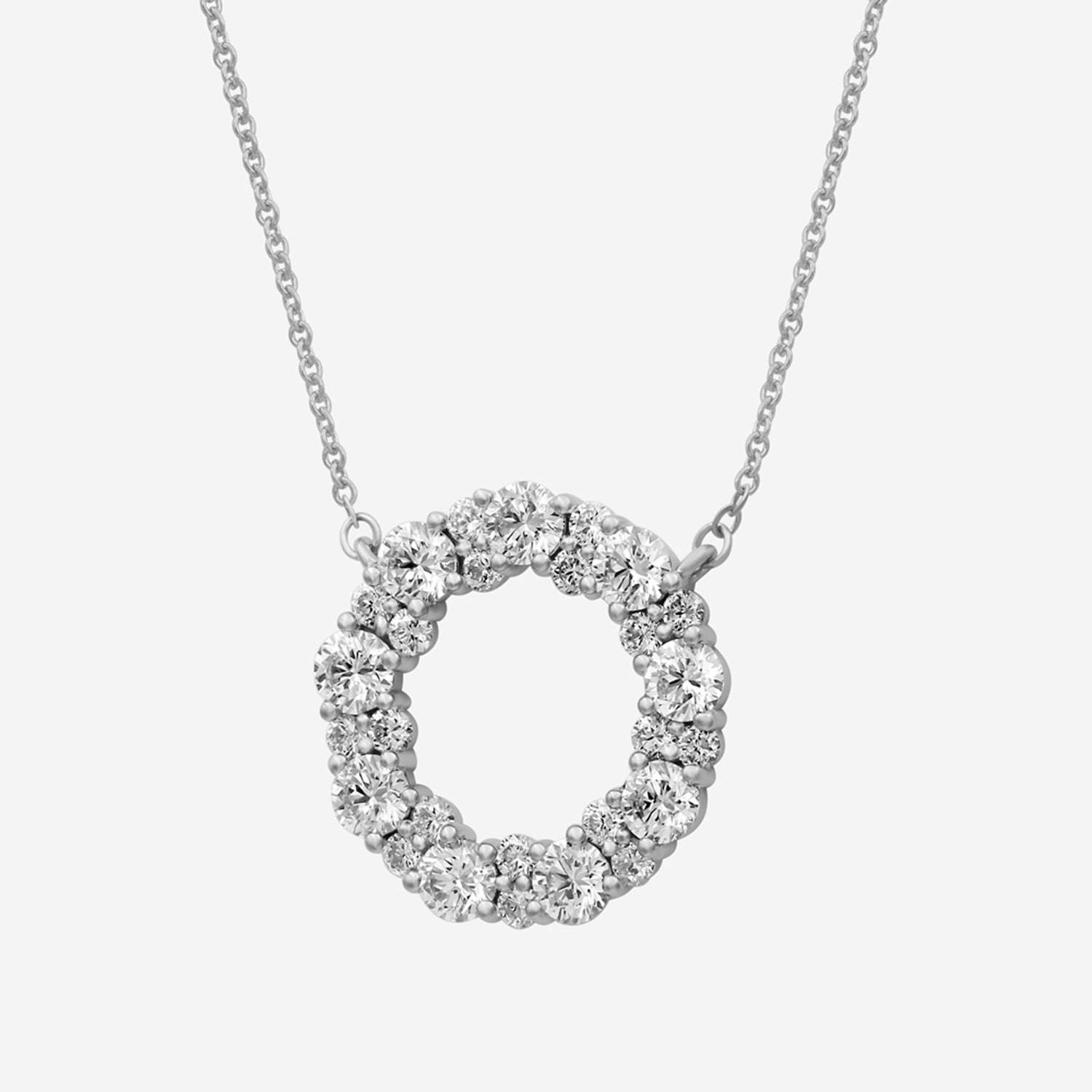 Limited Quantities! Womens / CT. T.W. Lab Grown White Diamond Sterling Silver Circle 18 Inch Pendant Necklace