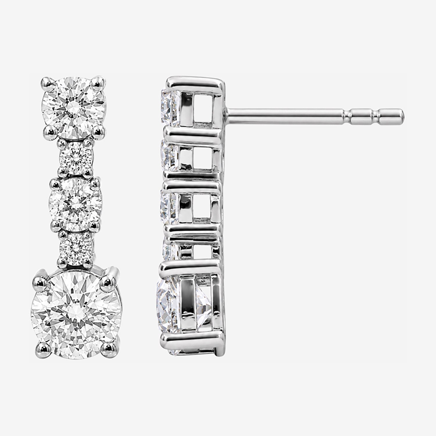 Limited Quantities! Womens 1 CT. T.W. Lab Grown White Diamond Sterling Silver Drop Earrings