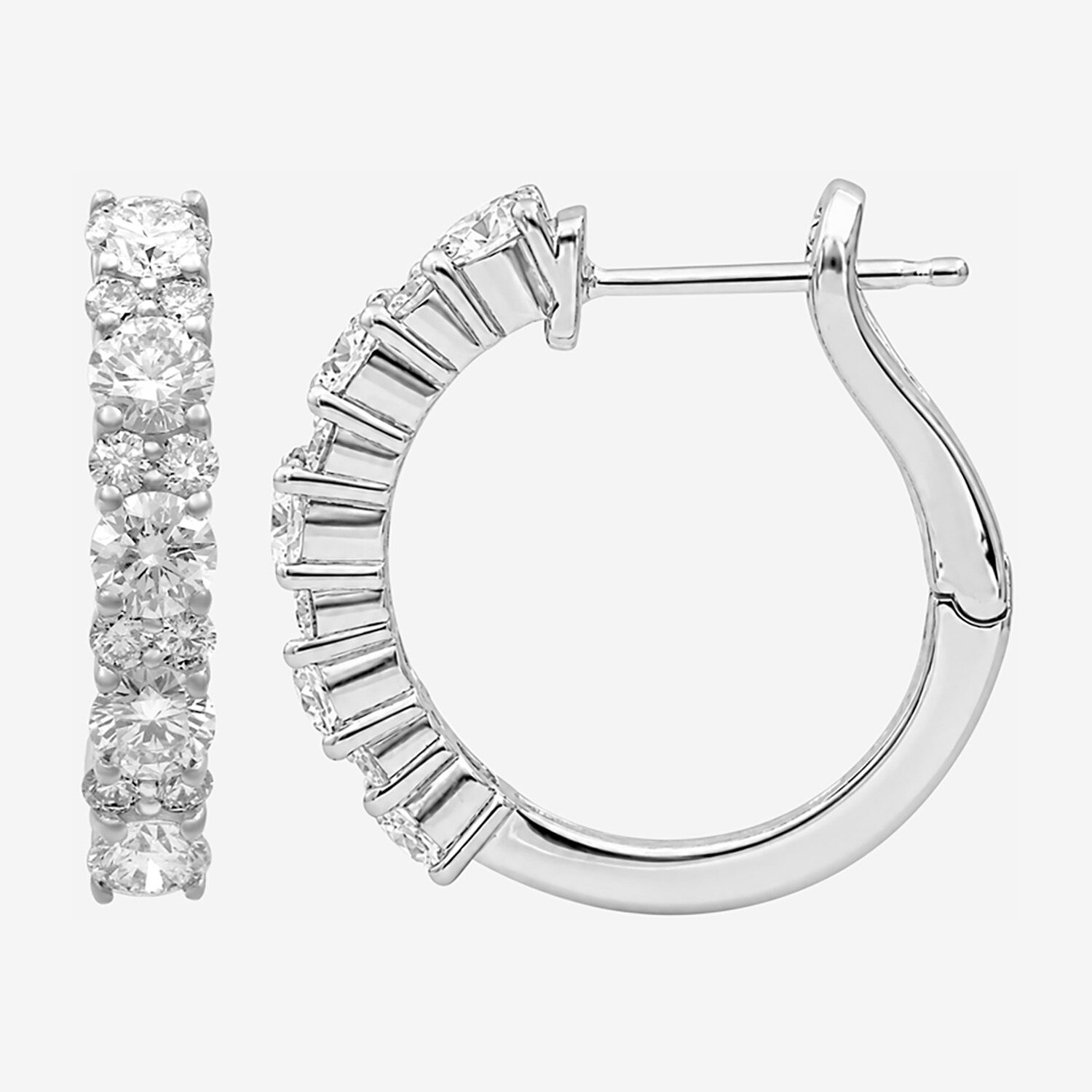 Limited Quantities! Womens 2 CT. T.W. Lab Grown White Diamond Sterling Silver 23.8mm Hoop Earrings