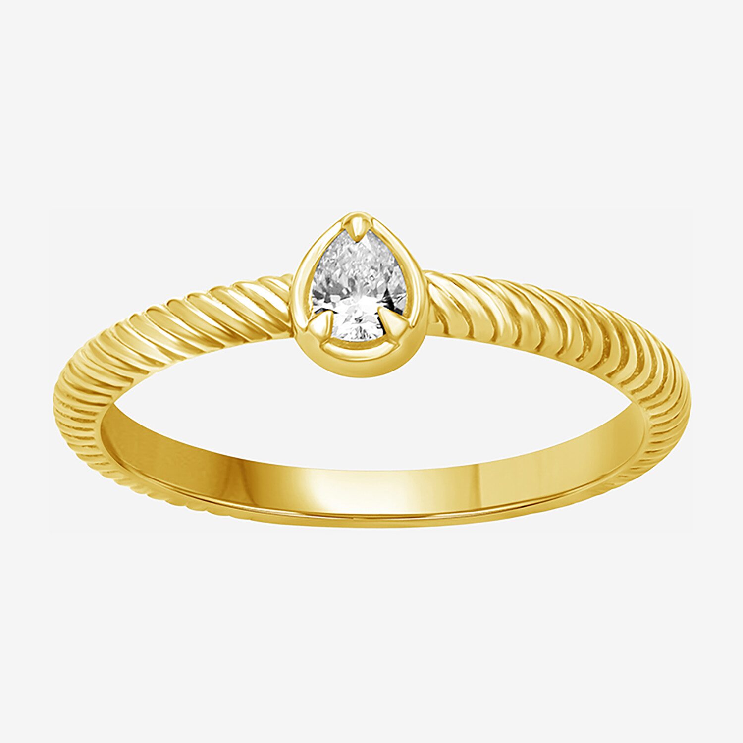 Limited Quantities! Womens 1/7 CT. T.W. Lab Grown White Diamond 14K Gold Over Silver Pear Cocktail Ring