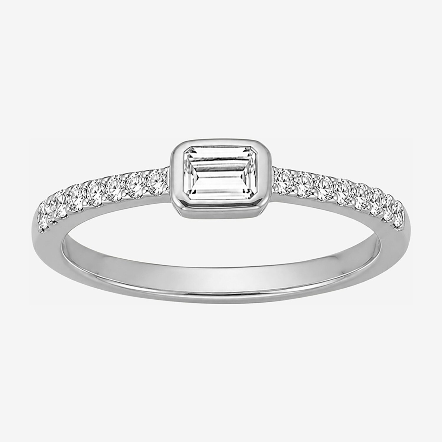 Limited Quantities! Womens 1/3 CT. T.W. Lab Grown White Diamond Sterling Silver Side Stone Cocktail Ring
