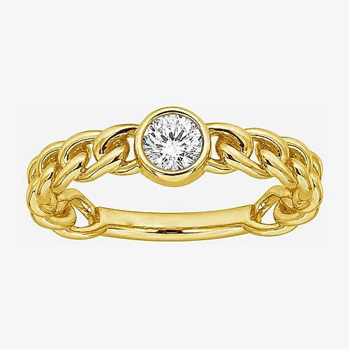 Limited Quantities! Womens 1/4 CT. T.W. Lab Grown White Diamond 14K Gold Over Silver Round Cocktail Ring, 9, Yellow