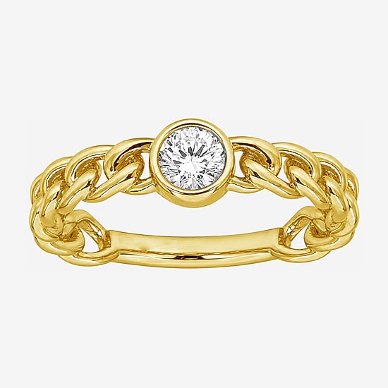 Limited Quantities! Womens 1/4 CT. T.W. Lab Grown White Diamond 14K Gold Over Silver Round Cocktail Ring