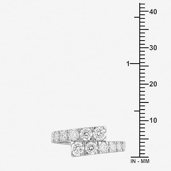 Limited Quantities! Womens 2MM 2 CT. T.W. Lab Grown White Diamond Sterling Silver Bypass  Band