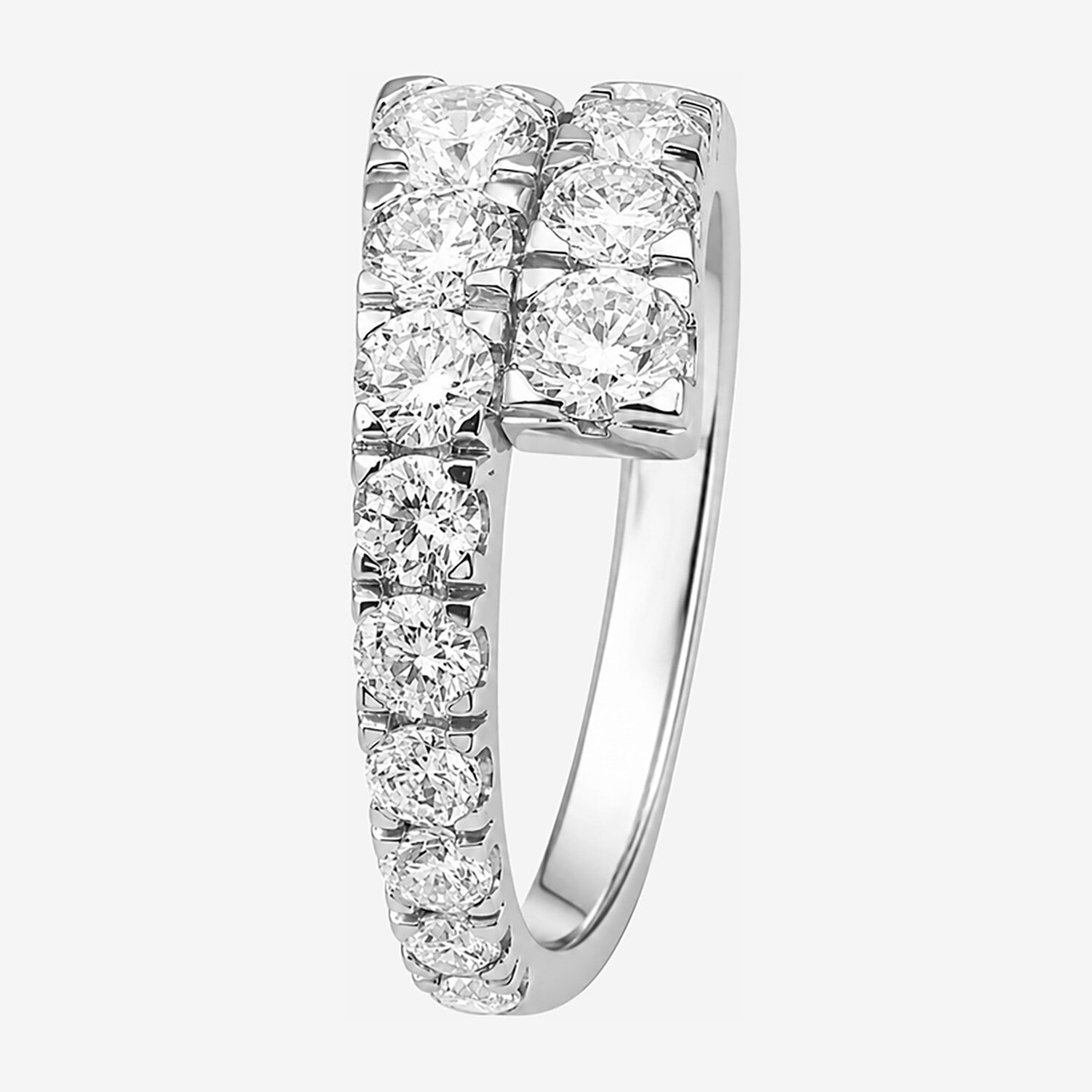 Limited Quantities! Womens 2MM 2 CT. T.W. Lab Grown White Diamond Sterling Silver Bypass  Band
