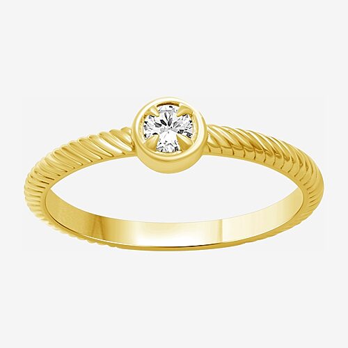 Limited Quantities! Womens 1/6 CT. T.W. Lab Grown White Diamond 14K Gold Over Silver Round Cocktail Ring, 6, Yellow
