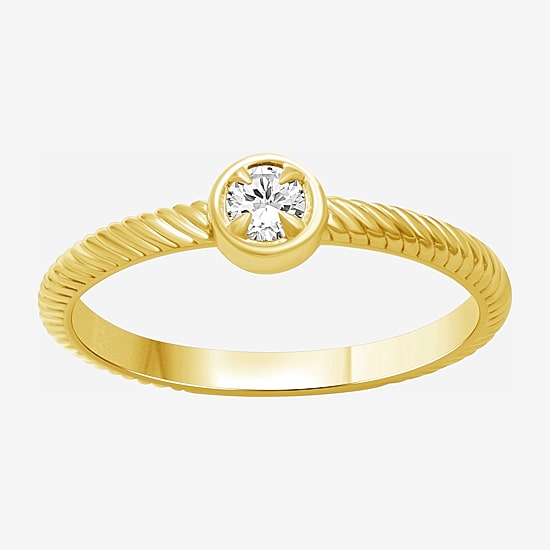 Limited Quantities! Womens 1/6 CT. T.W. Lab Grown White Diamond 14K Gold Over Silver Round Cocktail Ring