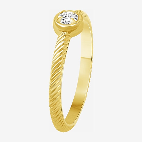 Limited Quantities! Womens 1/6 CT. T.W. Lab Grown White Diamond 14K Gold Over Silver Round Cocktail Ring