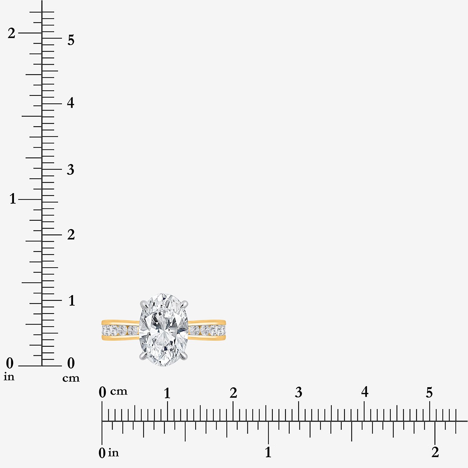 (I / Si2) Womens 3 CT. T.W. Lab Grown White Diamond Sterling Silver Oval Side Stone Engagement Ring