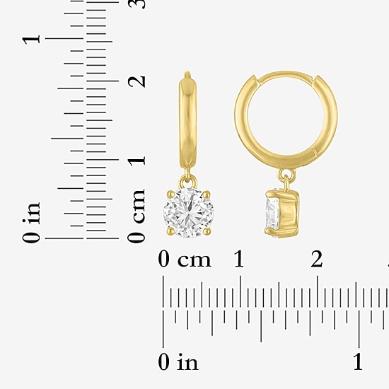 Yes, Please! Womens Lab Created White Sapphire 14K Gold Over Brass 3 Pair Earring Set