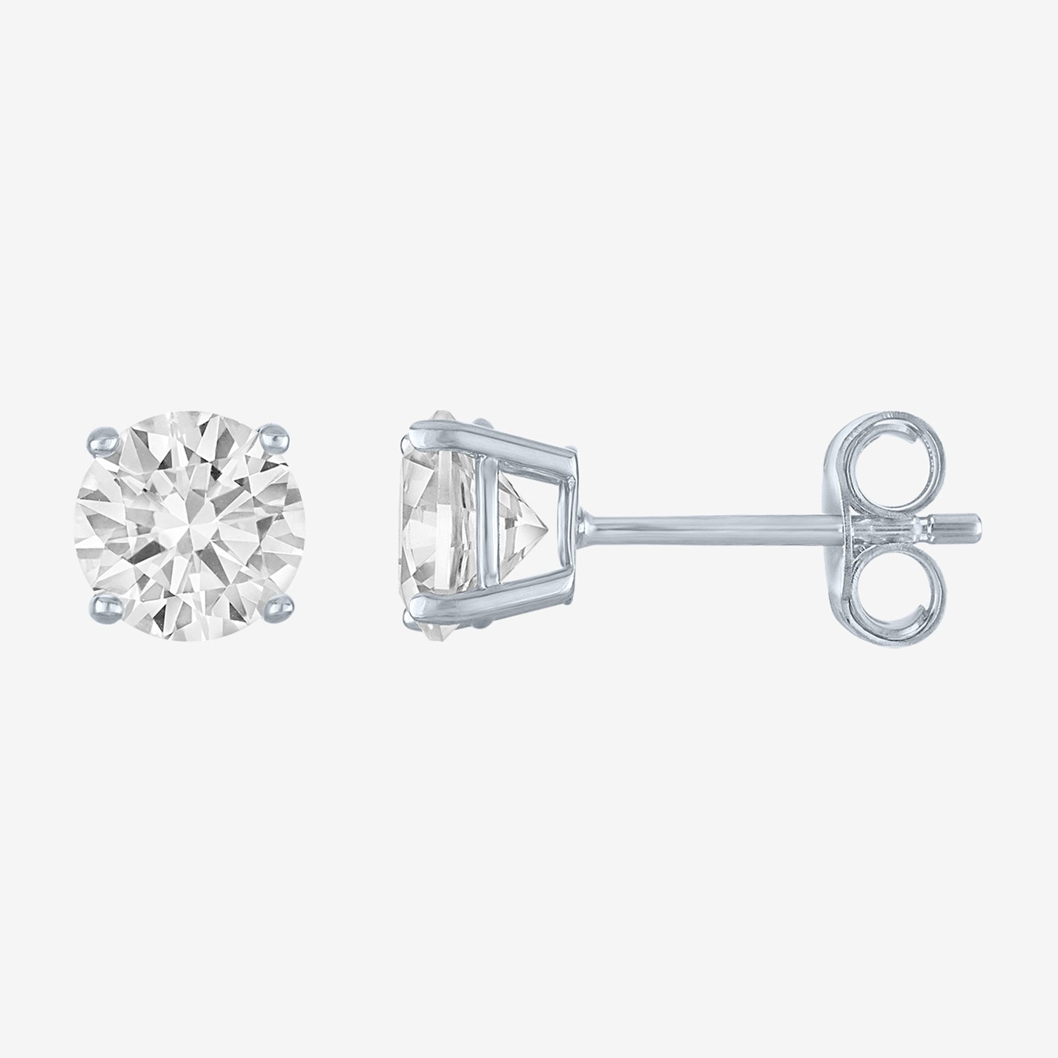 Yes, Please! Womens Lab Created White Sapphire 4 Pair Earring Set