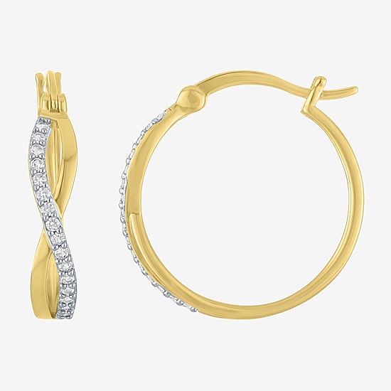 Yes, Please! Womens Lab Created White Sapphire 14K Gold Over Brass 3 Pair Earring Set