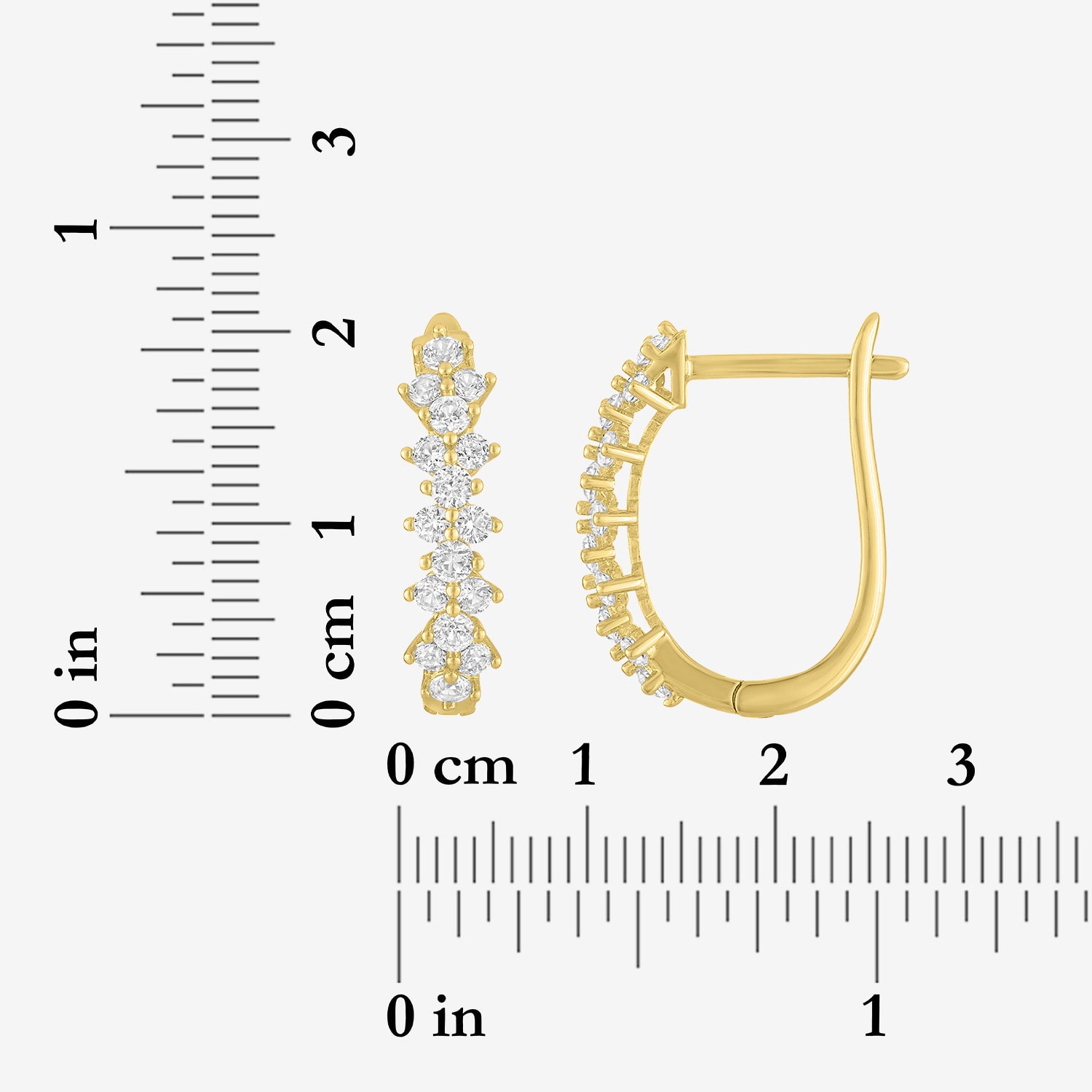 Yes, Please! Womens Lab Created White Sapphire 14K Gold Over Brass 3 Pair Earring Set
