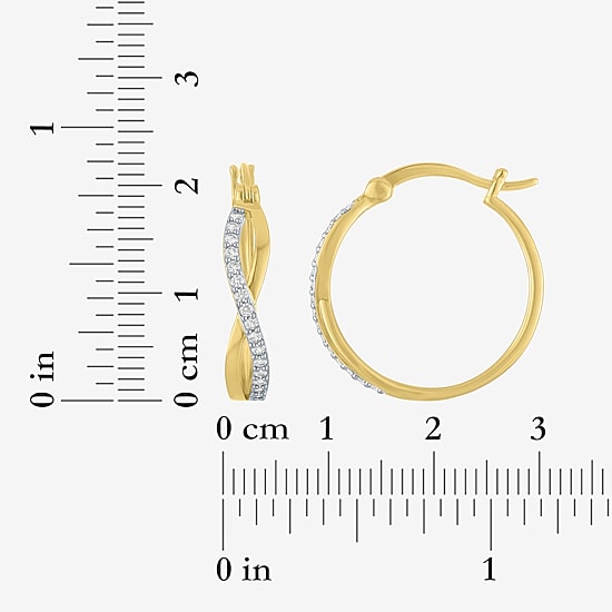 Yes, Please! Womens Lab Created White Sapphire 14K Gold Over Brass 3 Pair Earring Set