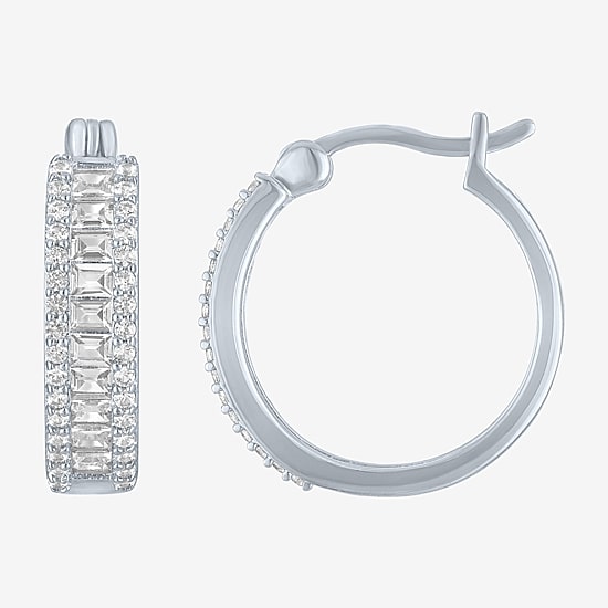 Yes, Please! Womens Lab Created White Sapphire 3 Pair Earring Set