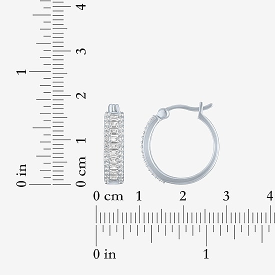 Yes, Please! Womens Lab Created White Sapphire 3 Pair Earring Set