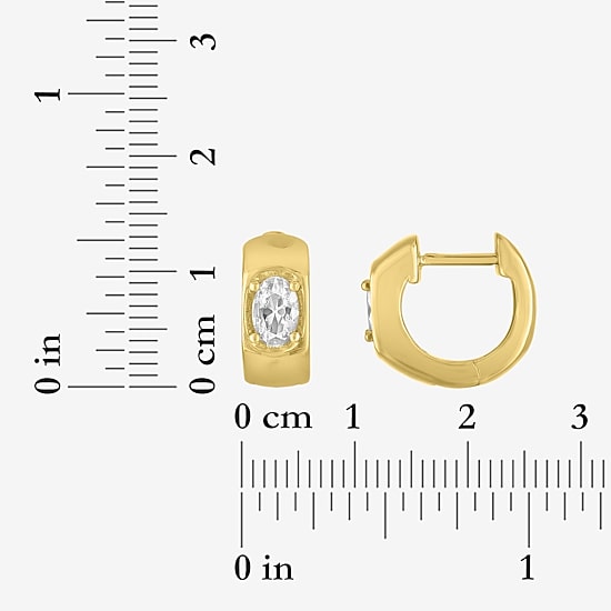 Yes, Please! Womens Lab Created White Sapphire 14K Gold Over Brass 3 Pair Earring Set