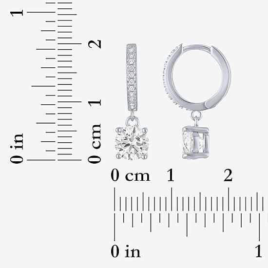 Yes, Please! Womens Lab Created White Sapphire 3 Pair Earring Set