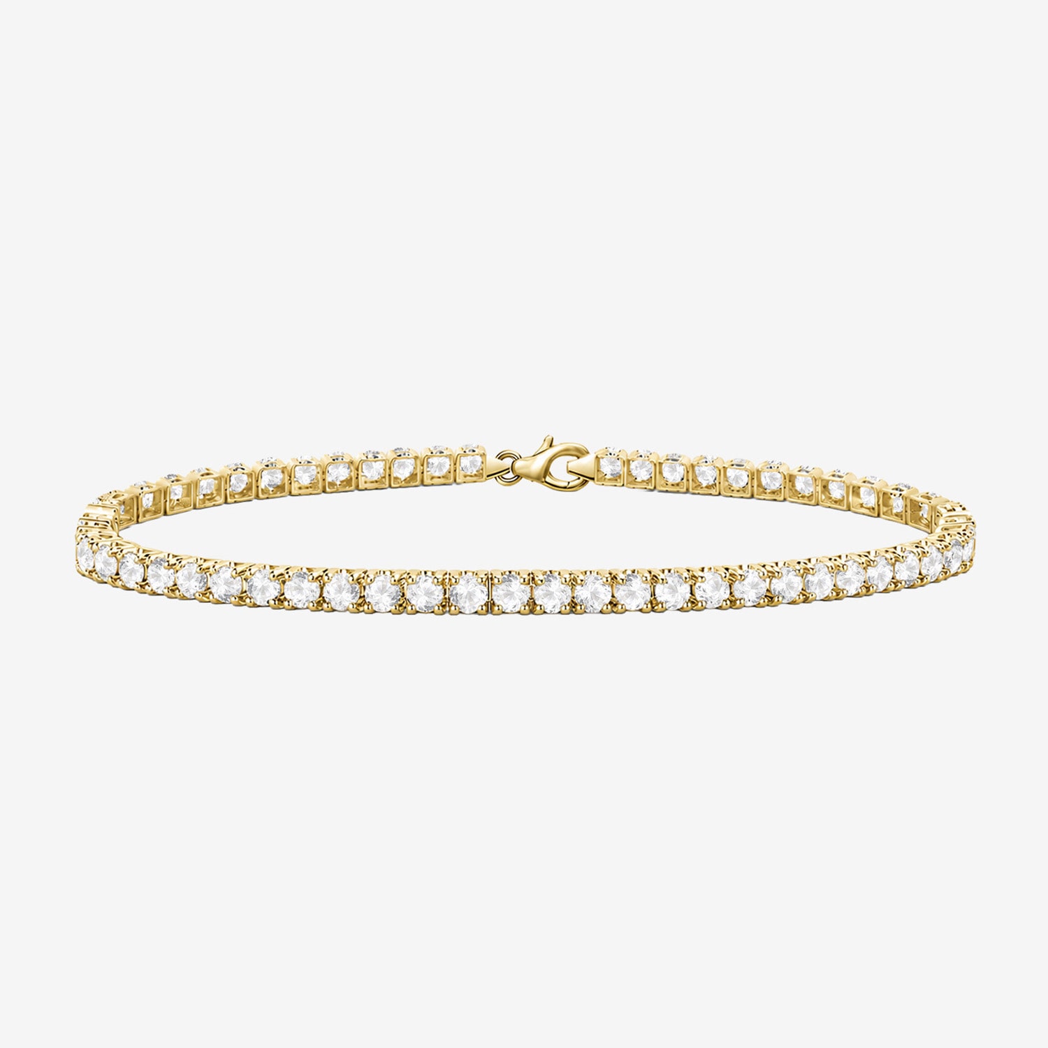 (G-H / Vs1-Vs2) Womens 4 CT. T.W. Lab Grown White Diamond 14K Gold Over Silver 7.25 Inch Tennis Bracelet