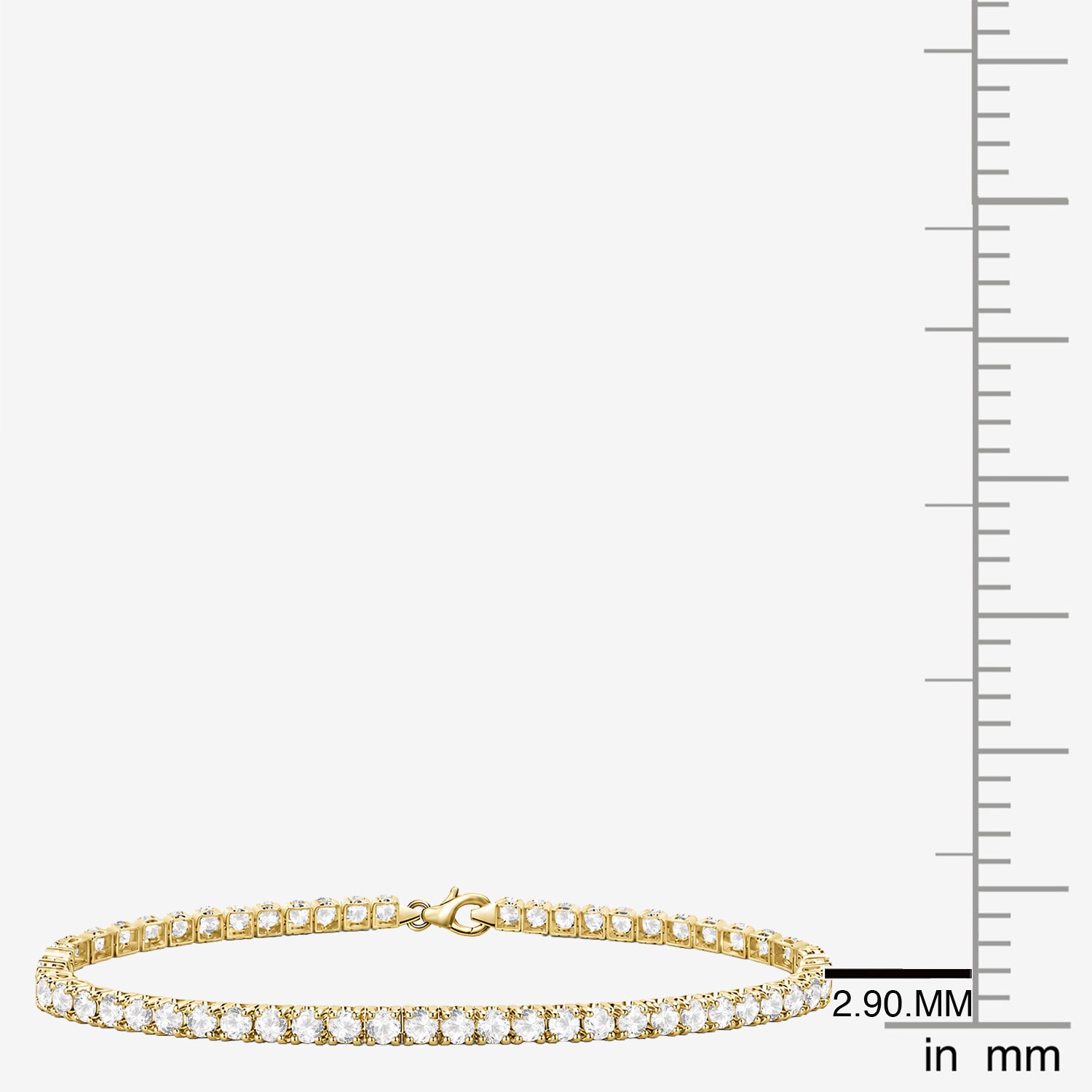 (G-H / Vs1-Vs2) Womens 4 CT. T.W. Lab Grown White Diamond 14K Gold Over Silver 7.25 Inch Tennis Bracelet