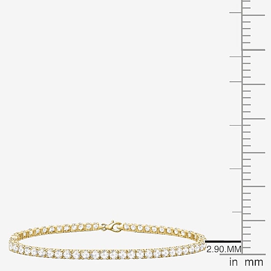(G-H / Vs1-Vs2) Womens 4 CT. T.W. Lab Grown White Diamond 14K Gold Over Silver 7.25 Inch Tennis Bracelet