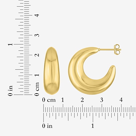 Womens Lab Created White Sapphire 14K Gold Over Brass 3 Pair Earring Set