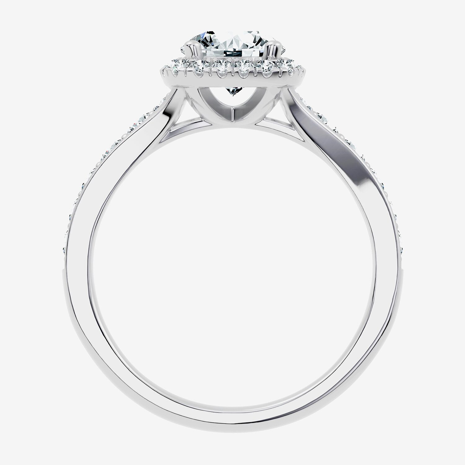(F-G / Vs2-Si1) Womens 1 1/2 CT. T.W. Lab Grown White Diamond Sterling Silver Round Side Stone Halo Engagement Ring