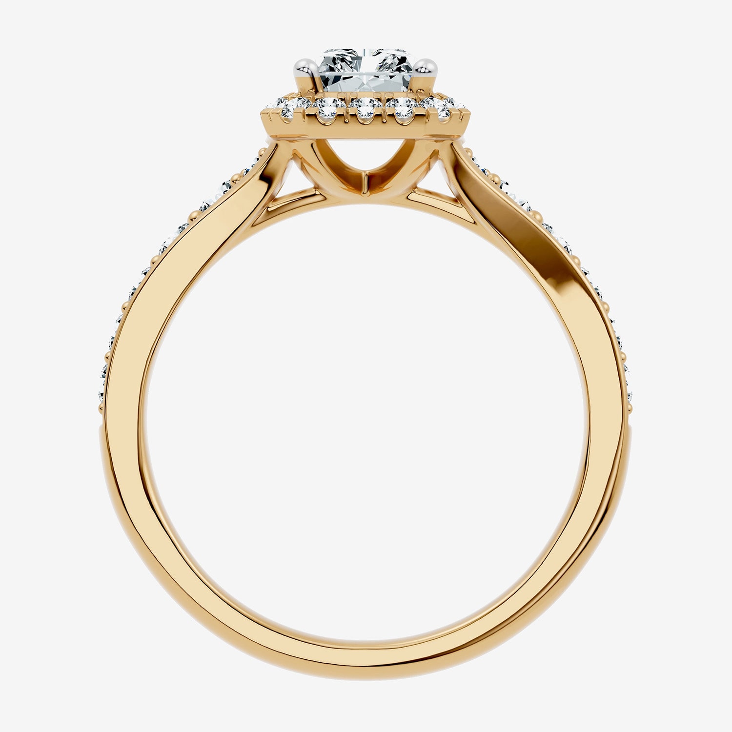 (F-G / Vs2-Si1) Womens 1 1/2 CT. T.W. Lab Grown White Diamond 14K Gold Over Silver Rectangular Side Stone Halo Engagement Ring