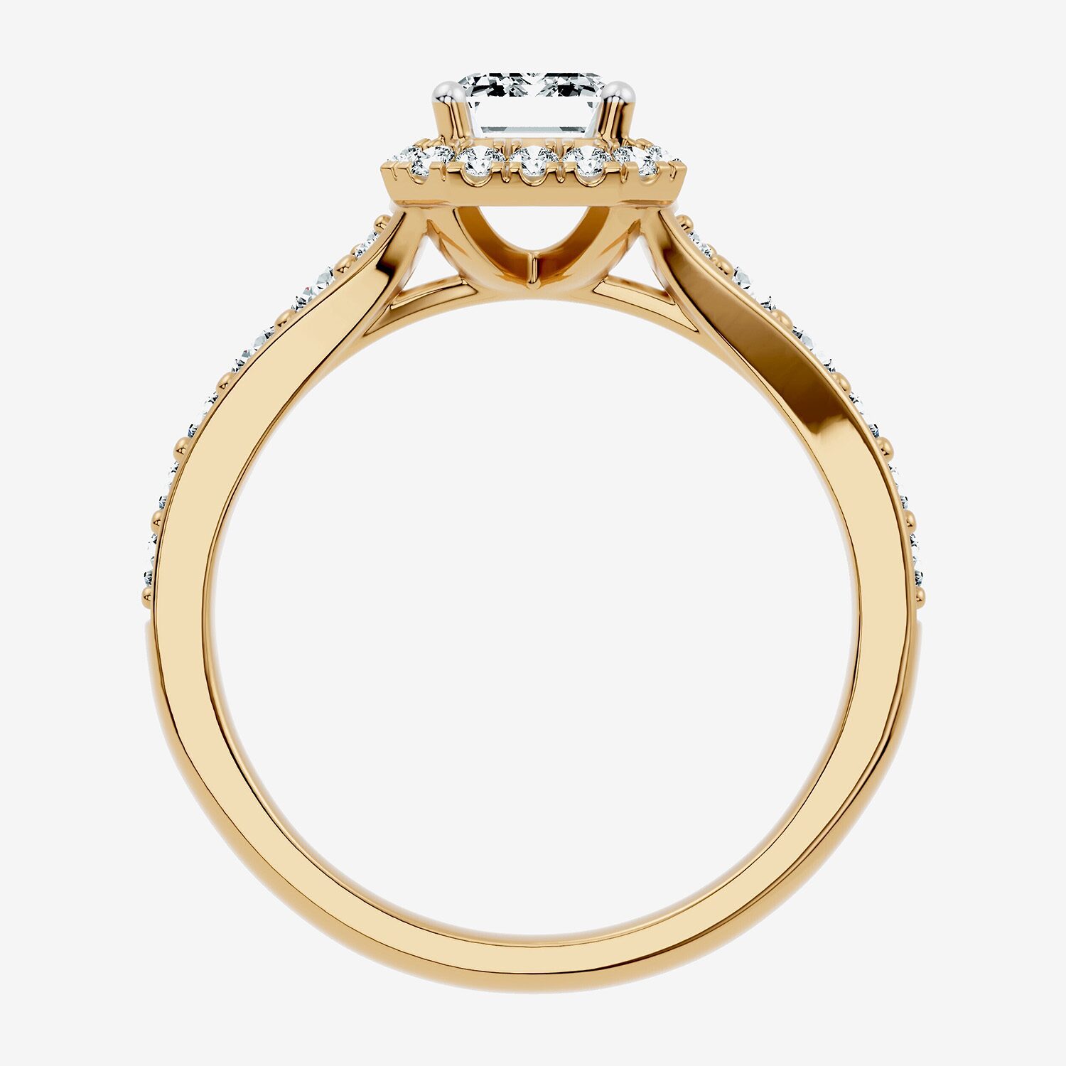 F-G / Vs2-Si1) Womens 1 1/2 CT. T.W. Lab Grown White Diamond 14K Gold Over Silver Side Stone Halo Engagement Ring