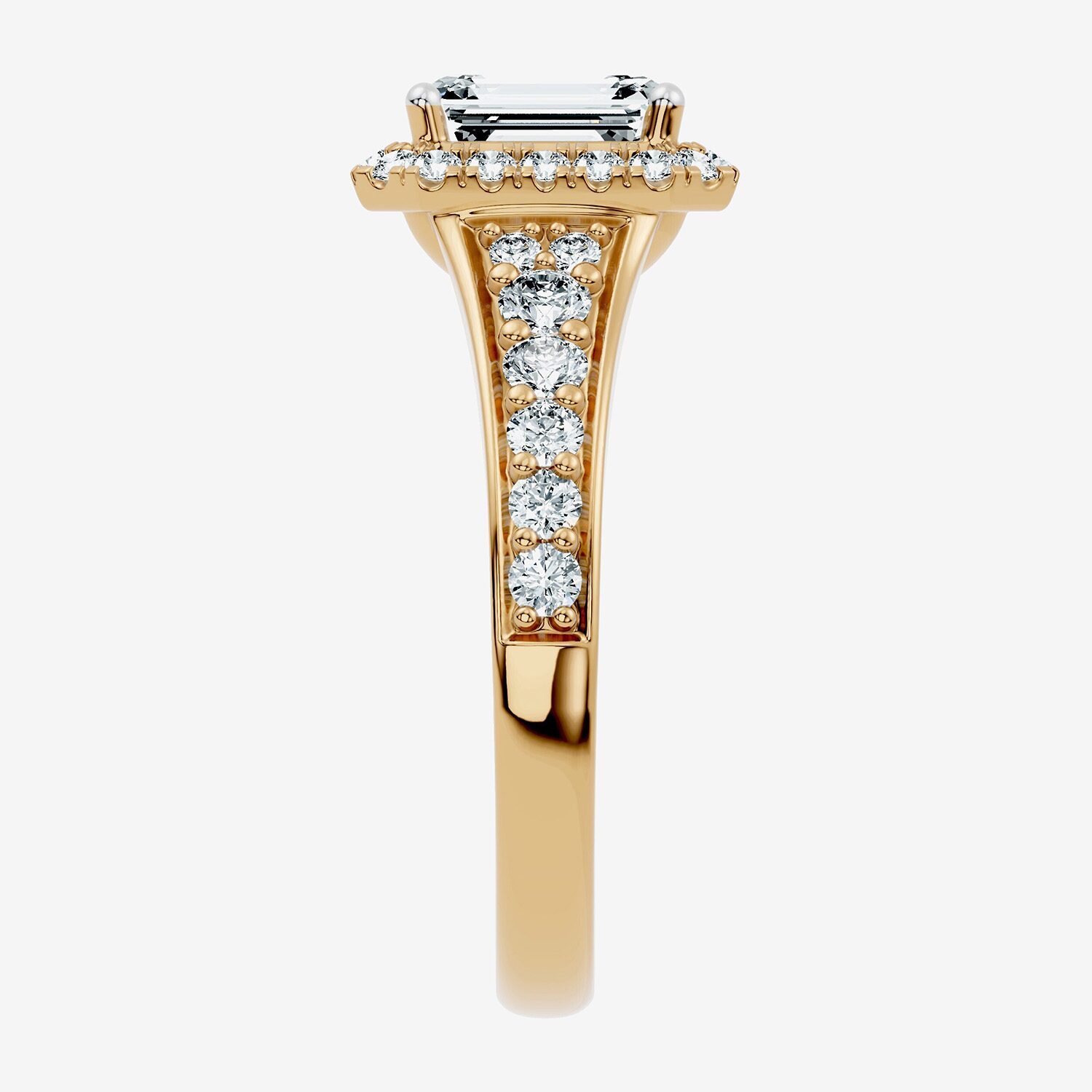 F-G / Vs2-Si1) Womens 1 1/2 CT. T.W. Lab Grown White Diamond 14K Gold Over Silver Side Stone Halo Engagement Ring