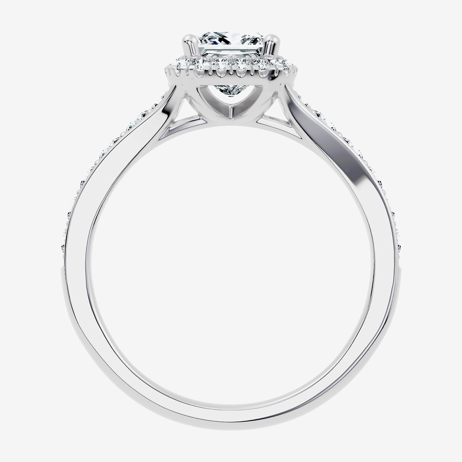 (F-G / Vs2-Si1) Womens 1 1/2 CT. T.W. Lab Grown White Diamond Sterling Silver Side Stone Halo Engagement Ring