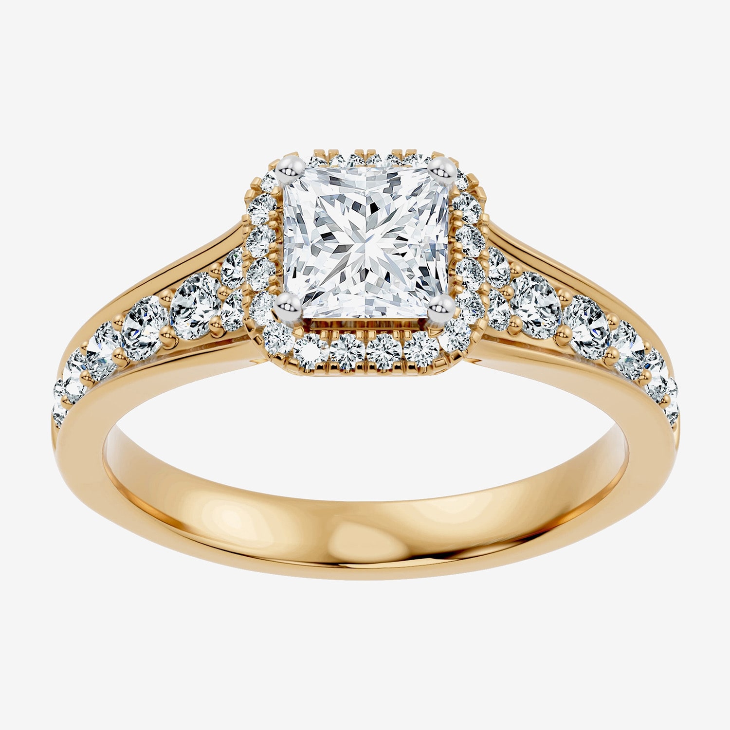 (F-G / Vs2-Si1) Womens 1 1/2 CT. T.W. Lab Grown White Diamond Sterling Silver Side Stone Halo Engagement Ring