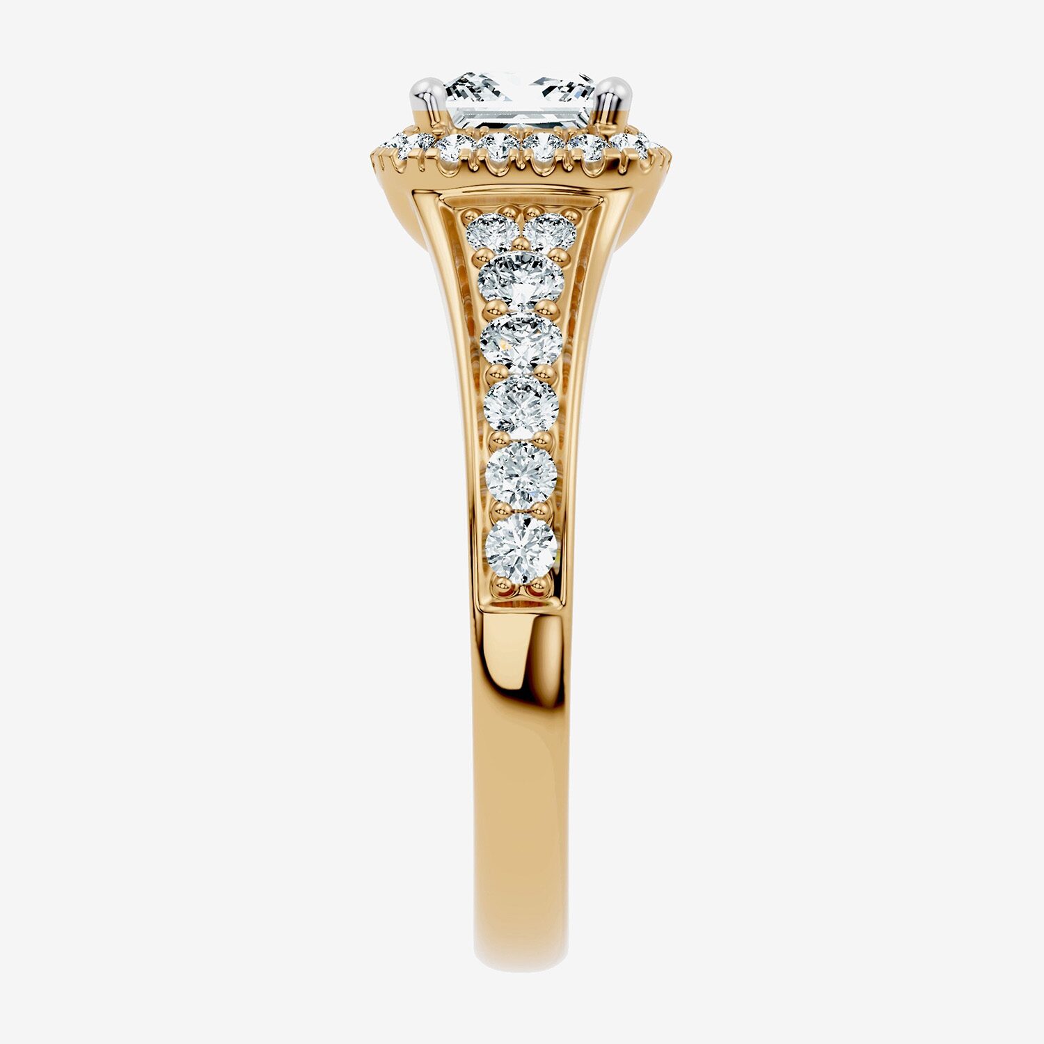 (F-G / Vs2-Si1) Womens 1 1/2 CT. T.W. Lab Grown White Diamond Sterling Silver Side Stone Halo Engagement Ring
