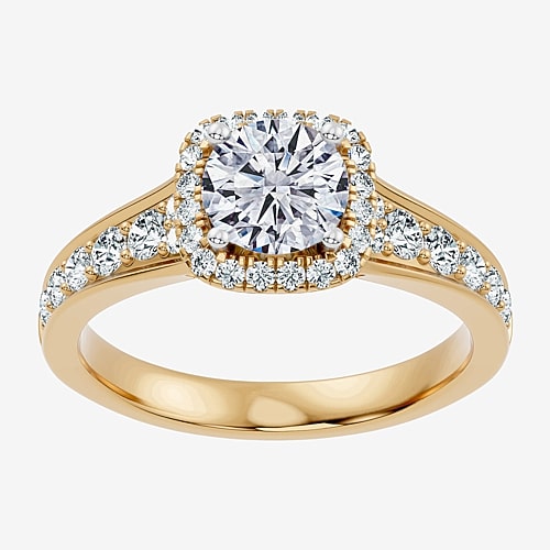 Modern Bride (f-g / Vs2-si1) Womens 1 1/2 Ct. T.w. Lab Grown White Diamond 14k Gold Over Silver Round Side Stone  In Yellow