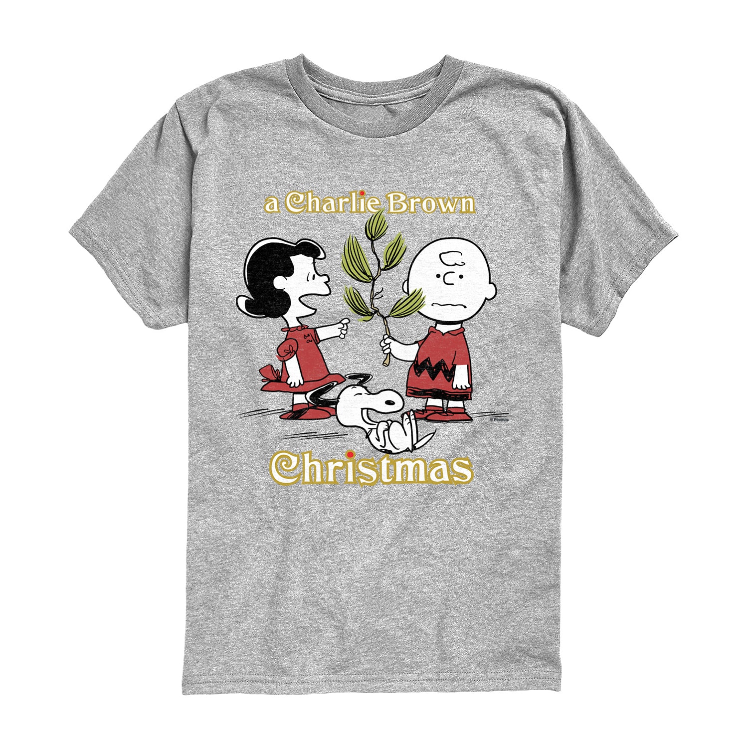 Charlie Brown Christmas Tree Little & Big Kid Boys Crew Neck Short Sleeve Regular Fit Peanuts Graphic T-Shirt