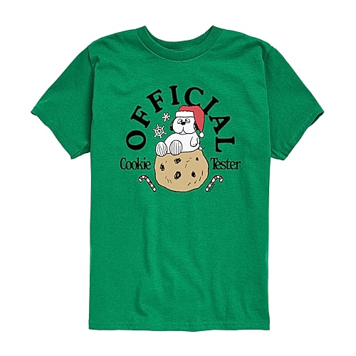 Air Waves Official Cookie Tester Olaf Little & Big Kid Boys Crew Neck Short Sleeve Regular Fit Peanuts Graphic In Green